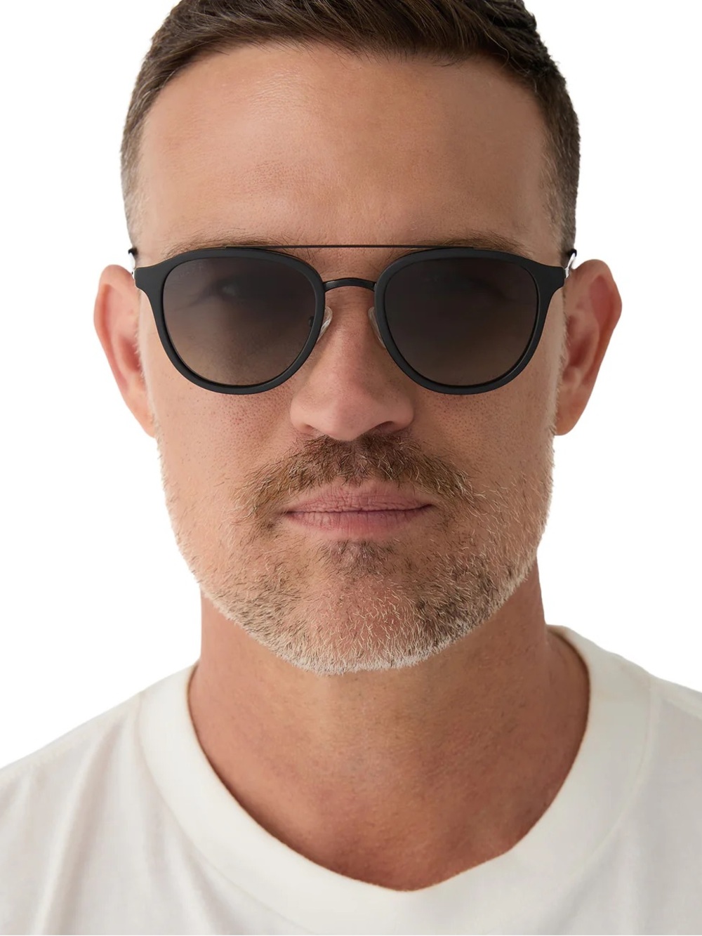 DIFF Eyewear Camden Matte Black Grey Gradient Polarized Sunglasses